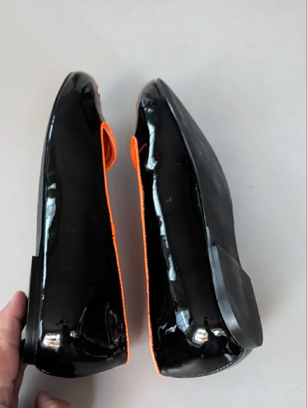 Strange Cvlt Jack o Lantern Women Black Orange Patent Pumpkin SlipOn Flats SZ 9